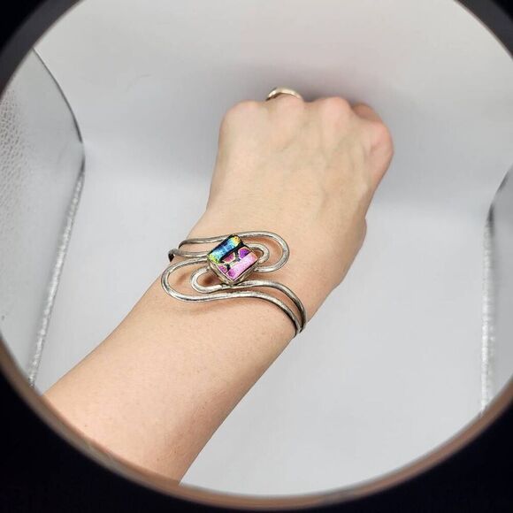 Amazing Sterling Silver Abstract Modernist Bracelet - Picture 1 of 4